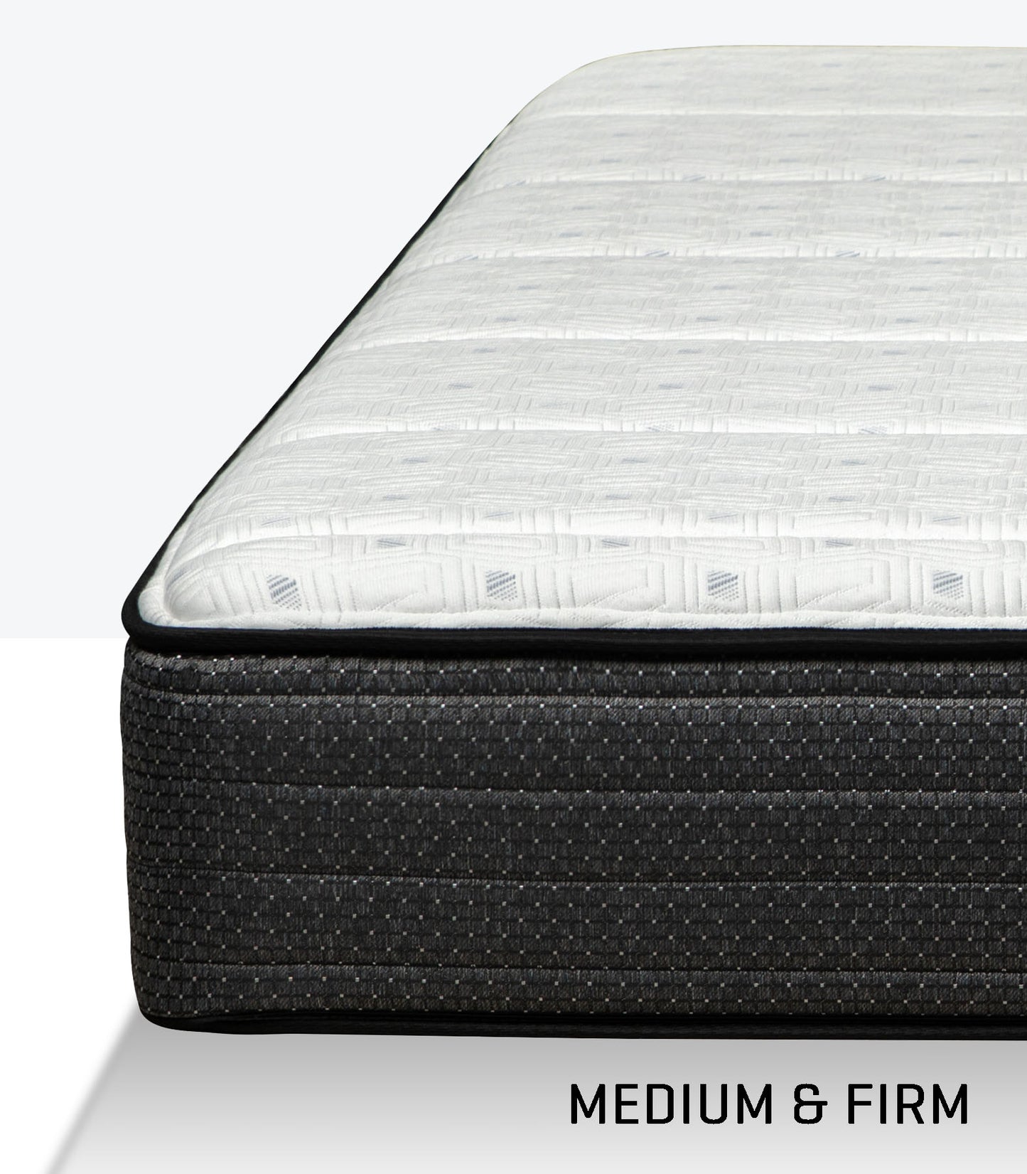 Mattress with 'Medium & Firm' label on a white background