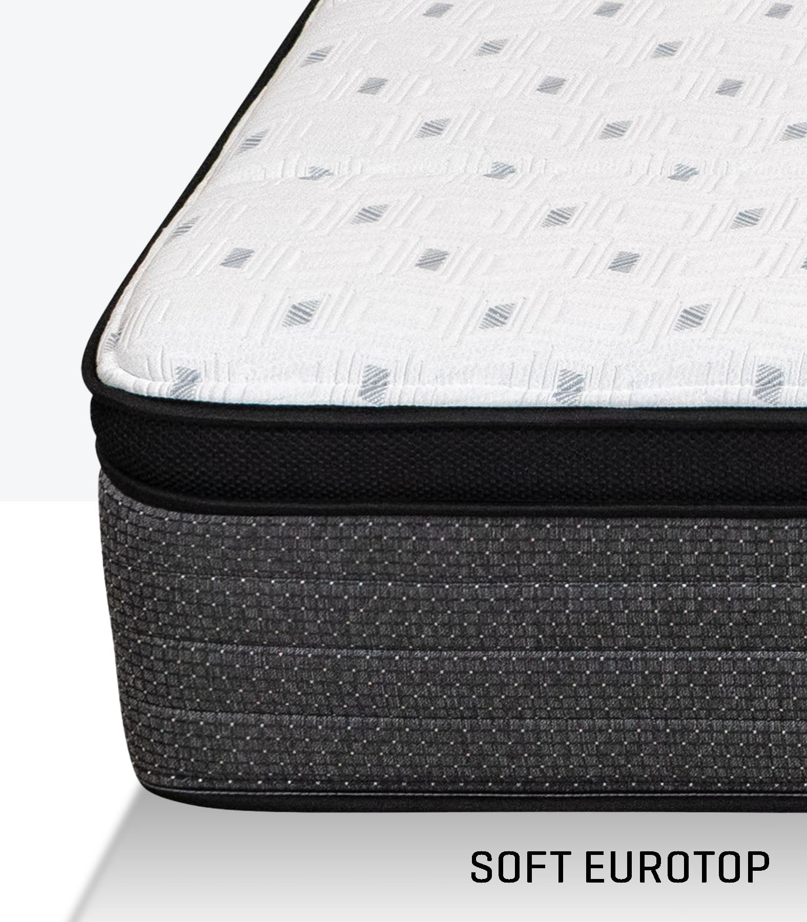 Mattress with soft eurotop design on a white background