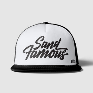 sand famous - White 5 Panel Hat